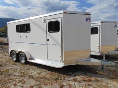 2016 Frontier Strider 3 Horse Aluminum Slant Load Trailer Loaded